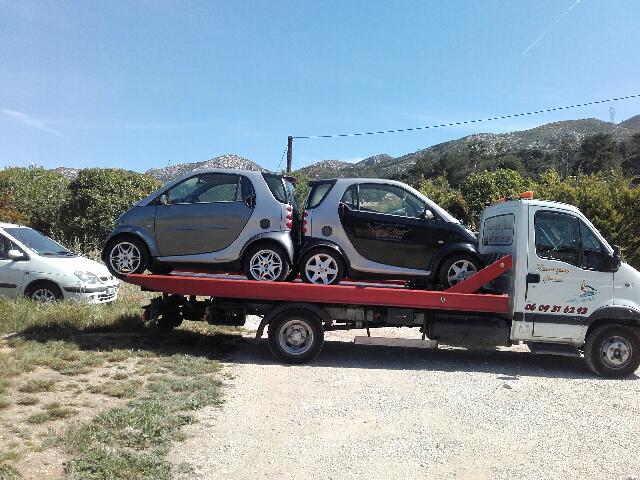 Transport de deux petites voitures SMART